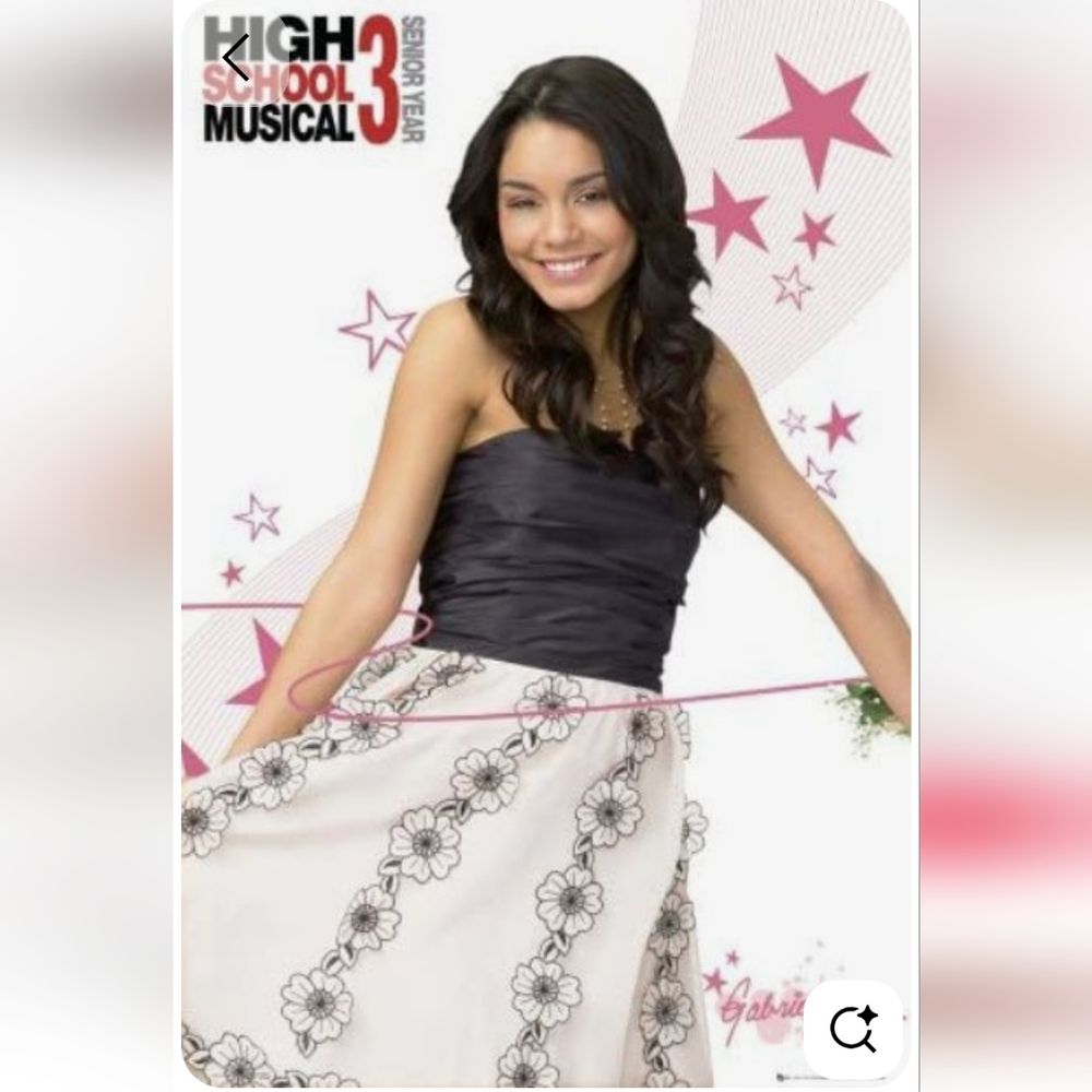 Betsey Johnson High School Musical 3 Black & White Floral Cocktail Dress